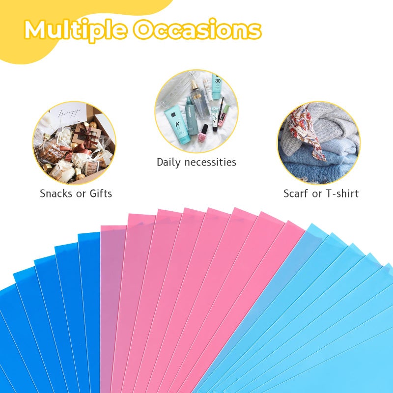Umikk Merchandise Bags - 180 Pcs, 12 x 15 Glossy Plastic Shopping Bags in Bulk, Handles, Pink & Blue gift and boutique bags - Image 4